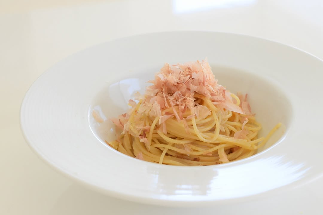 鰹節のペペロンチーノ